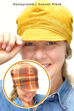 NEW Colors! Women's Hat for Fall, Sister Newsboy Hat, Flannel and Corduroy Hat, Reversible