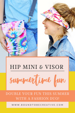 Women Visor & HIP Mini Set, Women's Spring Wardrobe, Custom Colors, Matching Headwear and Purse