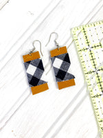 NEW! Leather Black and White Earrings, Upcycled Earrings for Women, Minimalist Accessories