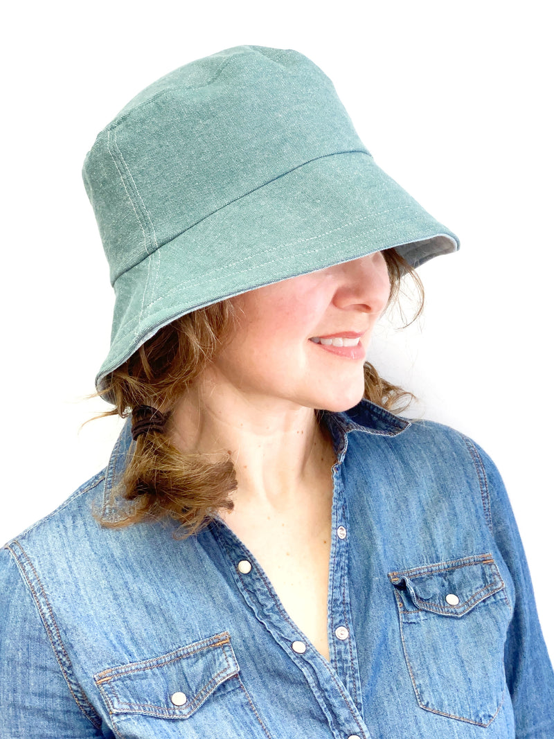 M/L Bucket Hat in Light Aqua and Light Blue Color, Ready to Ship