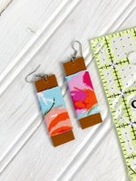 NEW! Floral Leather Earrings, Upcycled Earrings for Women, Minimalist Accessories