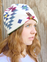 NEW Wind-Pro Fleece Hat for Women - Colorful Aztec White WP45
