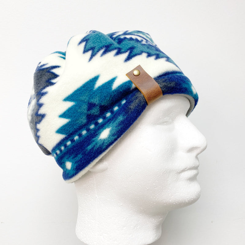 NEW Wind-Pro Fleece Hat for Women - Blue Accent Aztec WP61