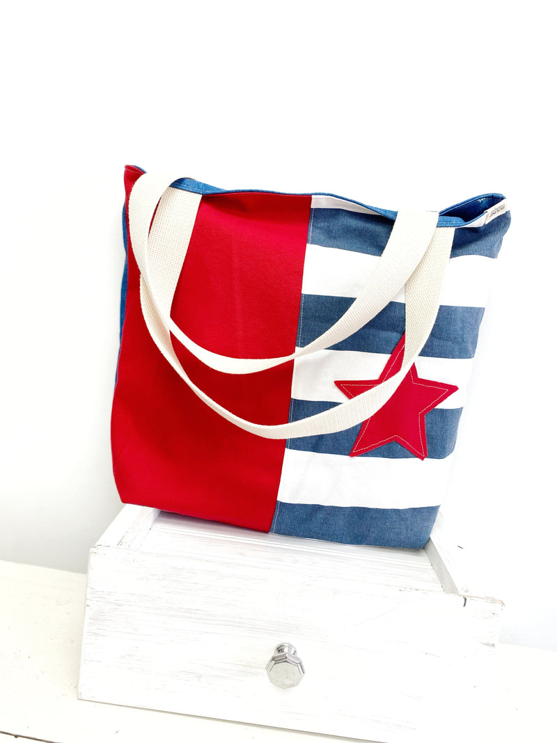 Reusable Grocery Bag, The Perfect Market Bag, Nautical Bag, Eco-Friendly, Festival Bag, B21