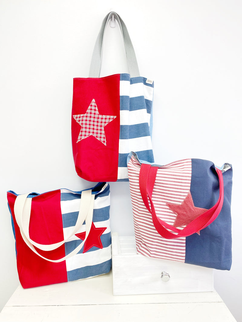 Reusable Grocery Bag, The Perfect Market Bag, Nautical Bag, Eco-Friendly, Festival Bag, B21