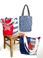 Reusable Grocery Bag, The Perfect Market Bag, Nautical Bag, Eco-Friendly, Festival Bag, B18