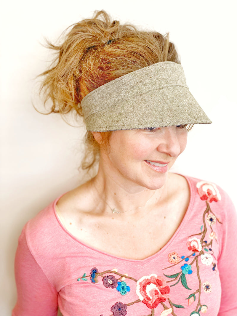 Adjustable Visor for Women, Reversible Sun Visor, Summer Hat for Women M/L