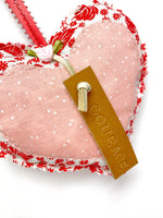 Custom COURAGE Valentine, Gift for Friend, Pre-Stamped Leather Valentine Heart, Individual, Individual, "COURAGE"