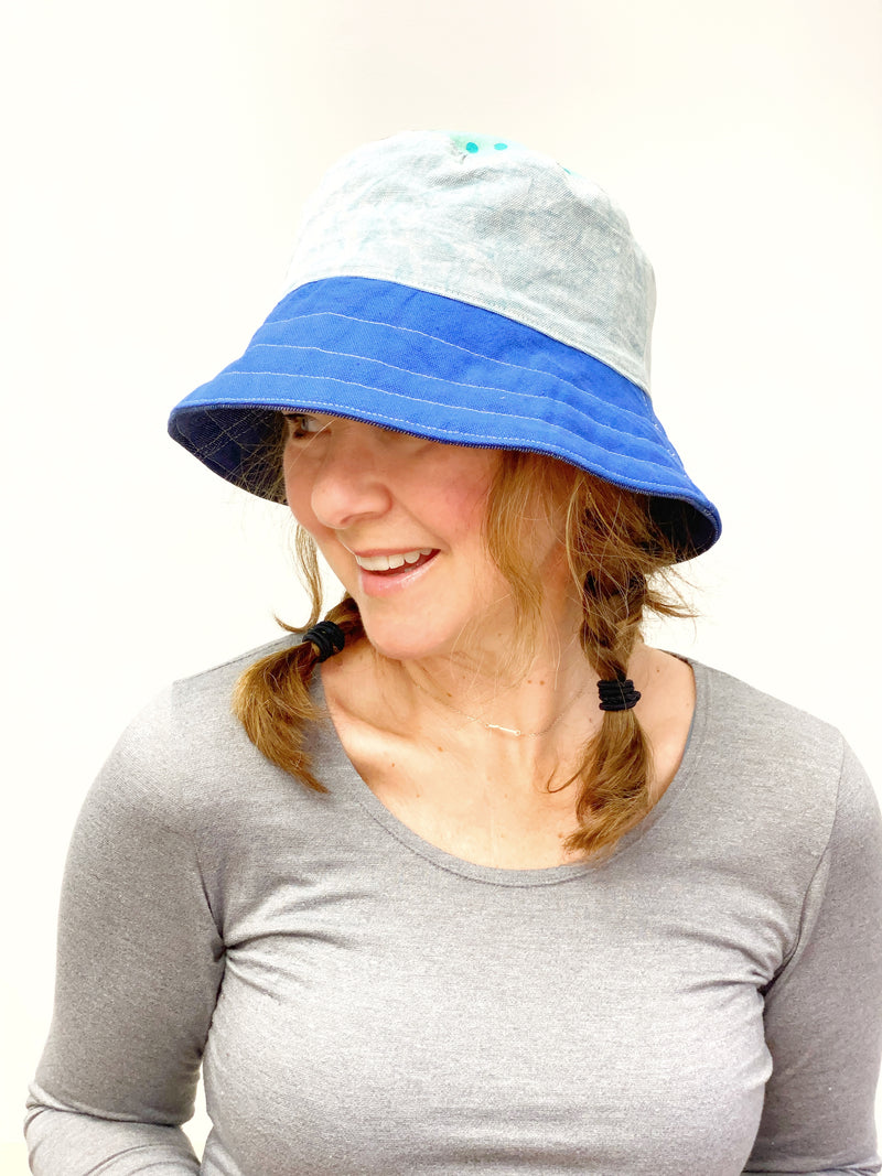 Medium/Large Cute Patchwork Bucket Hat, Ready to Ship