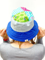 Medium/Large Cute Patchwork Bucket Hat, Ready to Ship