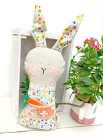 Creative Cuddles, Spring Floral Bunny Animal for Kids, Children's Sensory Stuffed Animal, Upcycled Stuffed Animal for Kids