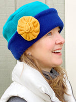 Pillbox Rolltop Fleece Hat for Women