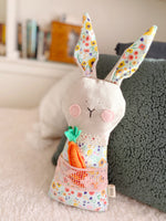 Creative Cuddles, Spring Floral Bunny Animal for Kids, Children's Sensory Stuffed Animal, Upcycled Stuffed Animal for Kids