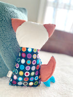 Creative Cuddles, Polka Dots Fox Animal for Kids, Children's Sensory Stuffed Animal, Upcycled Stuffed Fox for Kids