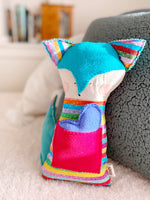 Creative Cuddles, Rainbow Fox Animal for Kids, Children's Sensory Stuffed Animal, Upcycled Stuffed Fox for Kids