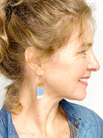 NEW! Denim Leather Earrings, Upcycled Earrings for Women, Gift for Her