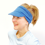 Blue Stretch Knit Visor for Women, Blue Comfortable Visor for Women