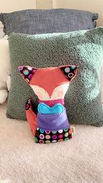 Creative Cuddles, Wavy Stripes Fox Animal for Kids, Children's Sensory Stuffed Animal, Upcycled Stuffed Fox for Kids