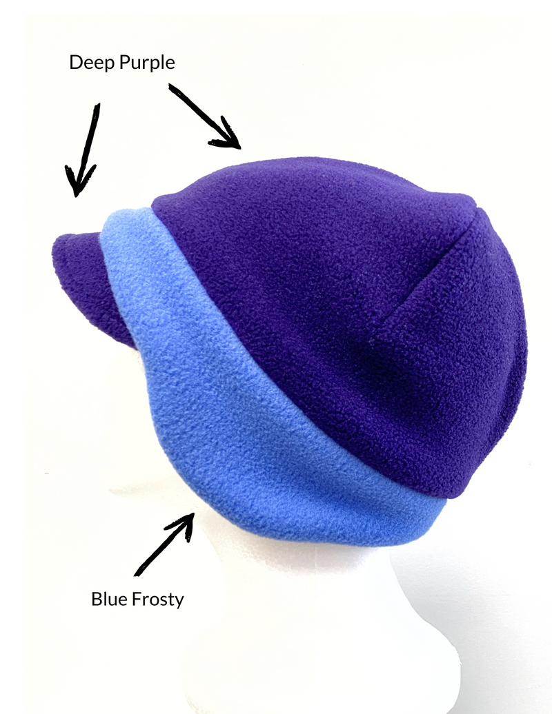 Winter Fleece Hat, Custom Color Earflap Hat, Two-tone Hat, Choose Your Colors Hat for Women and Men