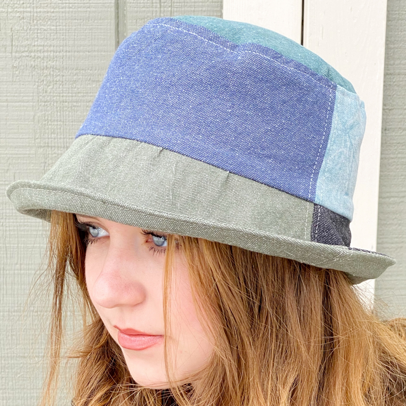 Women's Summer Hat, Bucket Hat, Wide Brim Sun Hat, Garden Hat M/L / Charcoal Cave