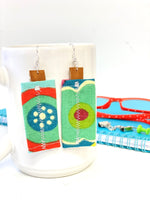 Limited Handmade Earrings, Small Turquoise and Red Colorful Earrings