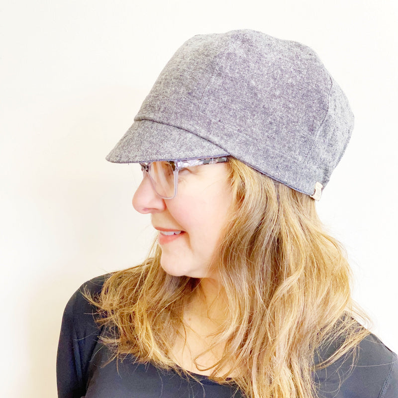 grey linen hat reversible