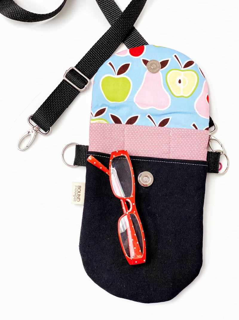 HIP Mini One of a Kind Small Hip Crossbody Bag, Bubble Gum and Black