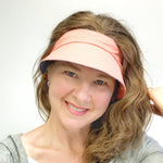 summer women blue linen visor 
