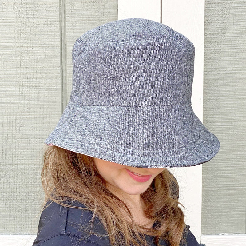 Large Brim Women's Sun Hat, Cute Bucket Hat for Beach, Wide Brim Sun Hat S