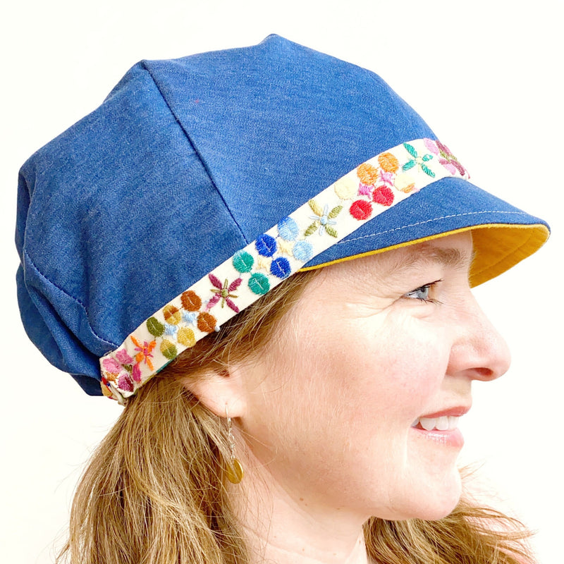 Women's Slouchy Newsboy Hat, Women's Custom Handmade Hat, Sizes