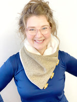 Wool Cowl Neck Warmer for Women, Toggle Scarf, Women's Scarf
