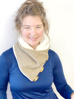 Wool Cowl Neck Warmer for Women, Toggle Scarf, Women's Scarf
