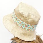 Recycled Fedora Sun Hat for Women, Women's Fishing Hat, Wide Brim Women's Straw Hat, Hat with Cute Tie, Summer Beach Hat for Women