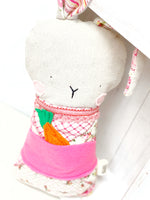 Creative Cuddles, Pink Bunny Animal for Kids, Children's Sensory Stuffed Animal, Upcycled Stuffed Animal for Kids
