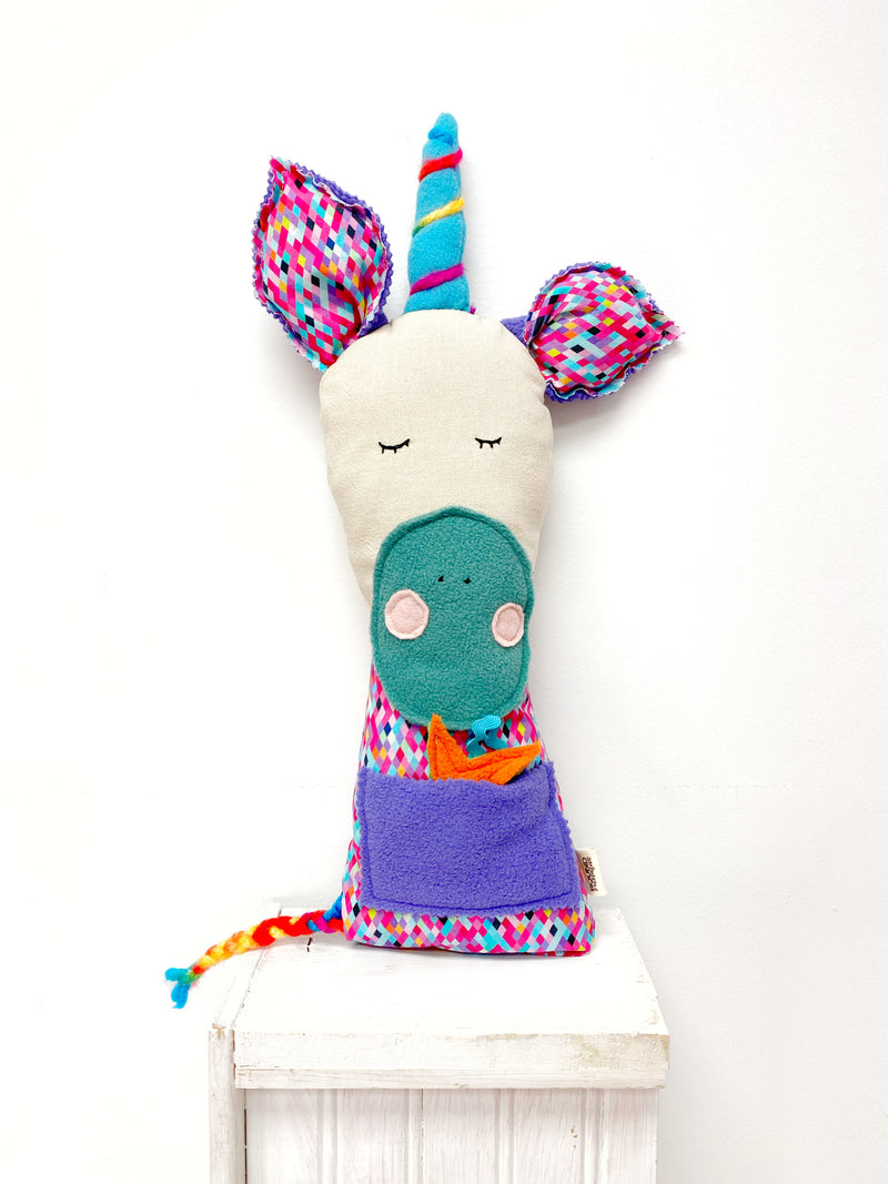 Creative Cuddles, Unicorn for Kids, Children's Sensory Stuffed Animal, Upcycled Stuffed Animal for Kids