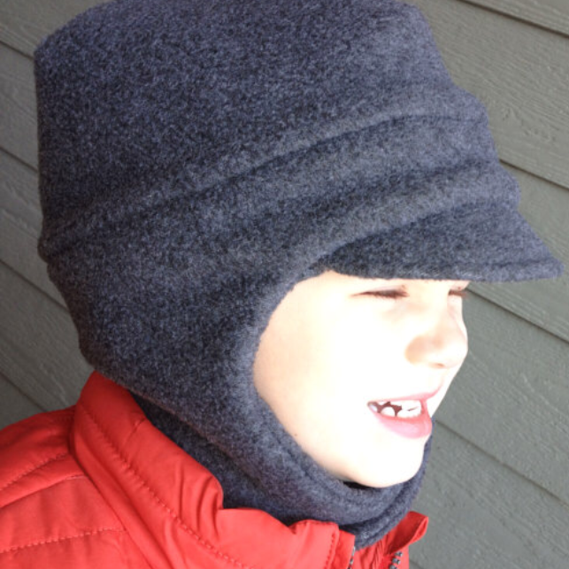 kids fleece strap brimmed hat
