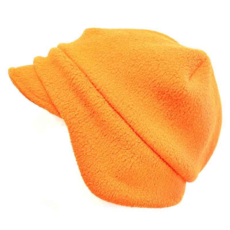 Blaze Orange Polartec® Fleece Winter Hat, Safety Orange Winter Hat, Earflap Beanie Hat, Men and Women Winter Hat